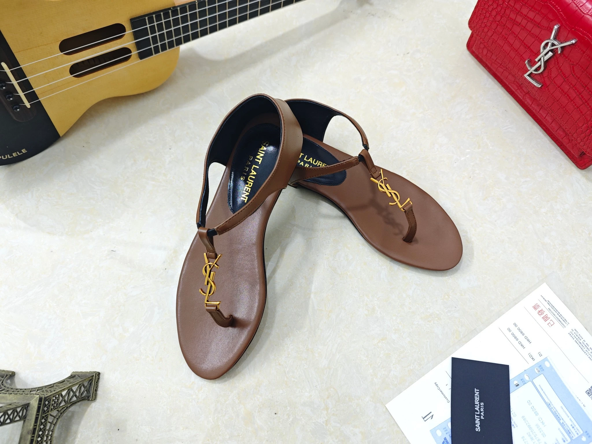 Saint Laurent Flat Flip Flops