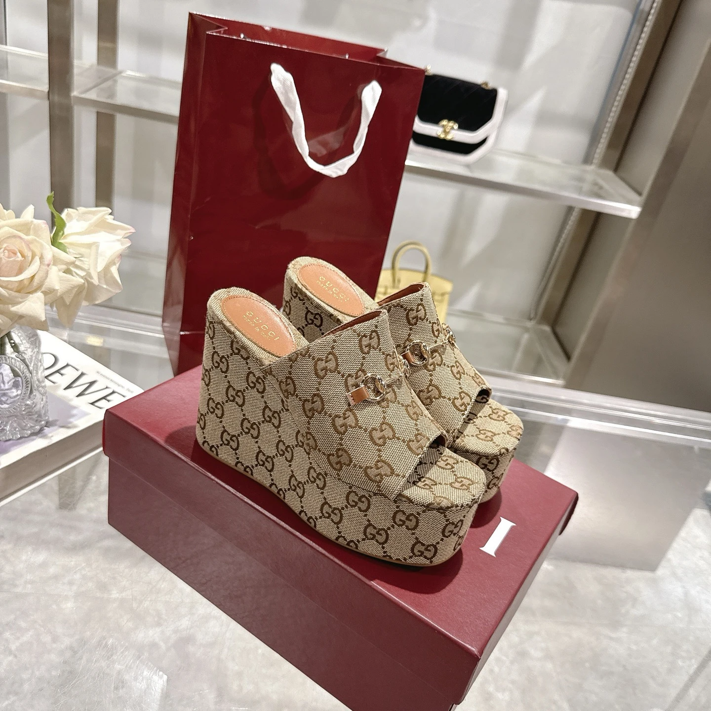 390 Women's Wedge Heel Slide with Horsebit