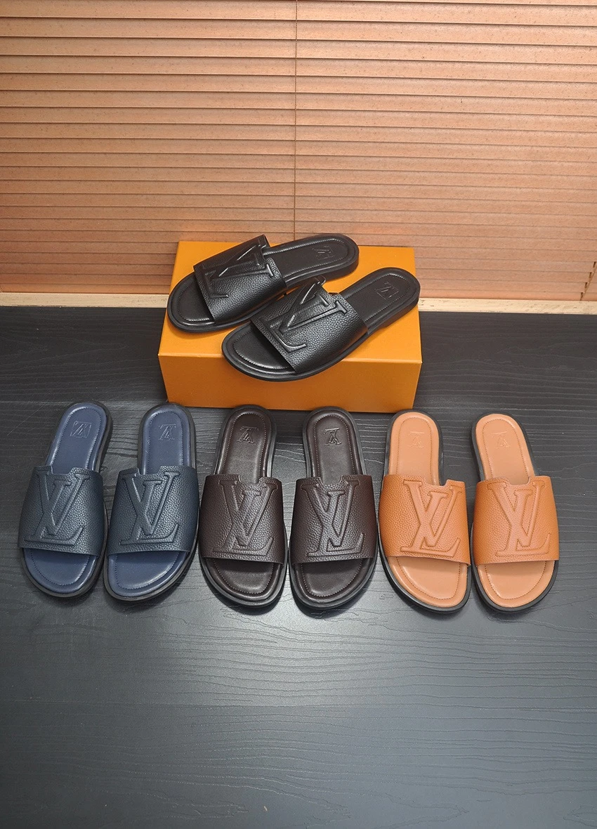 Louis Vuitton LV Slippers (Premium Leather) - 1:1 Counter Stylish Style