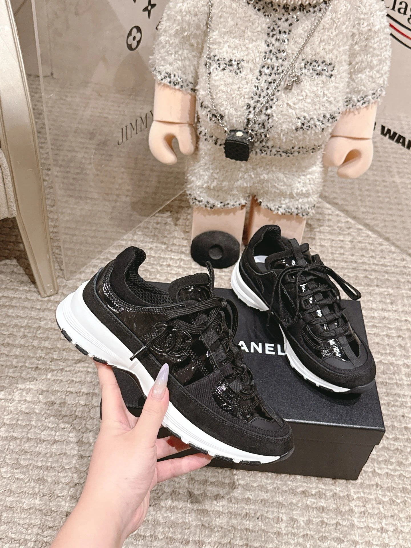 Top-of-the-line 25A panda colorway thick-soled casual sneakers