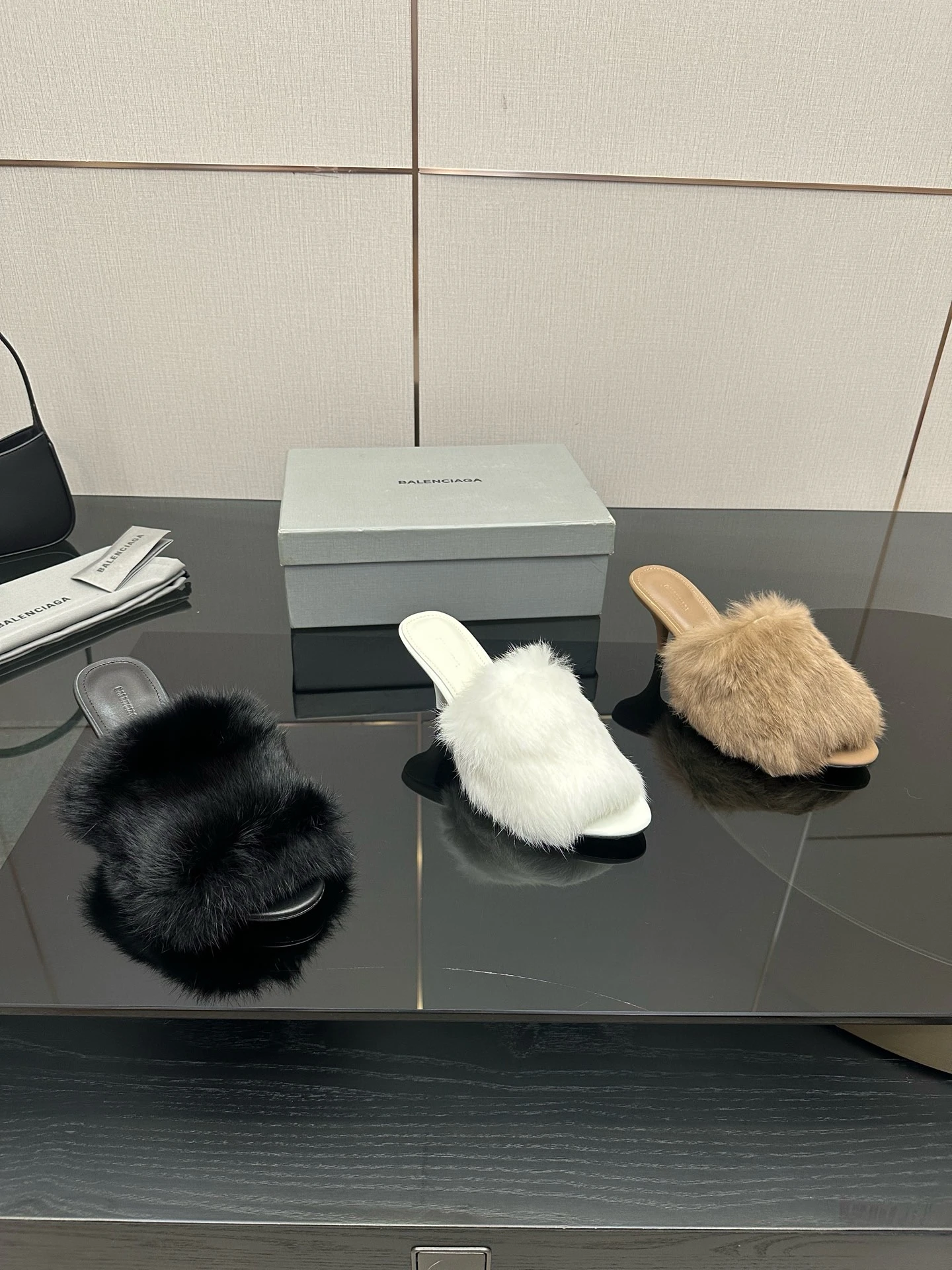 Maison Margiela Fur-Trimmed Mules