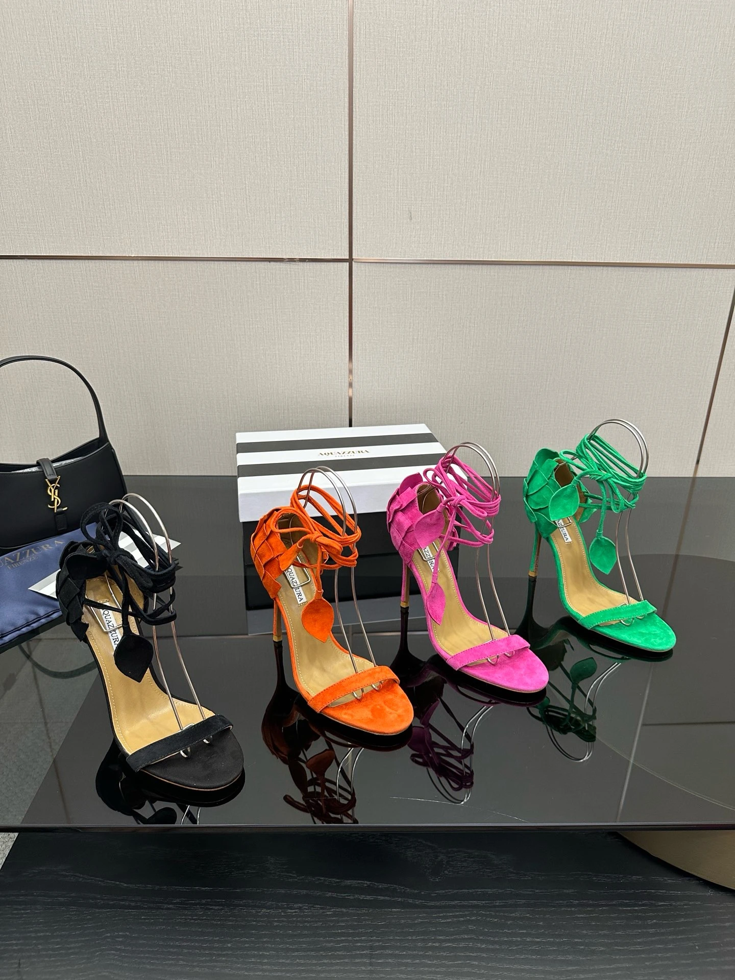 Aquazzura Papillon Suede Lace-Up Sandal