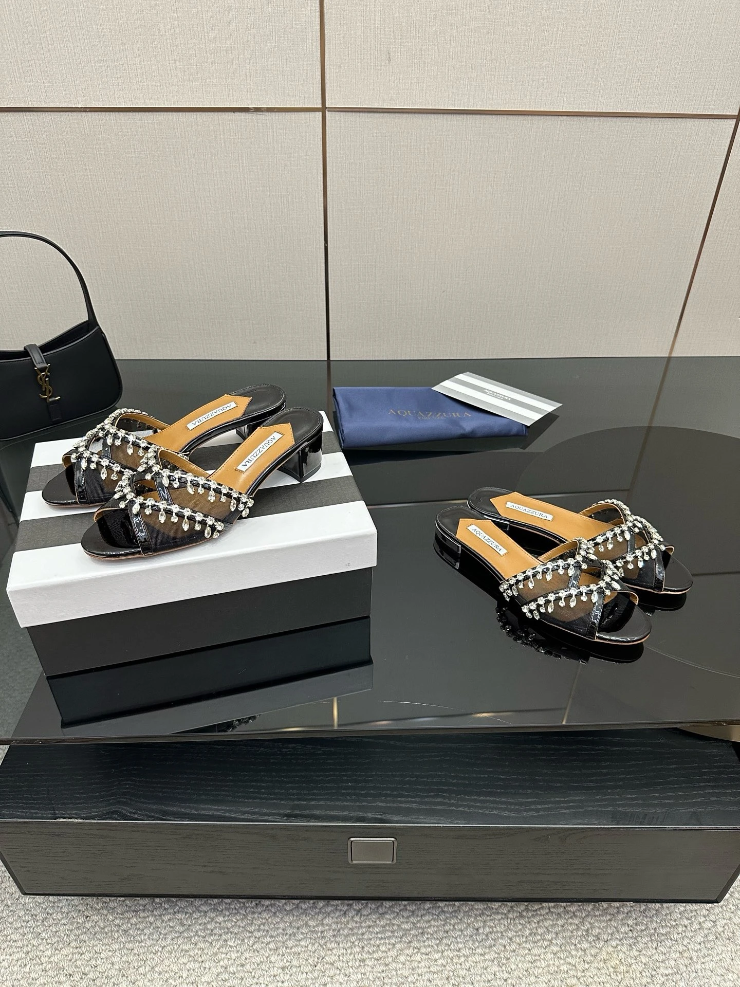 Manolo Blahnik Hangisi Embellished Satin Mules