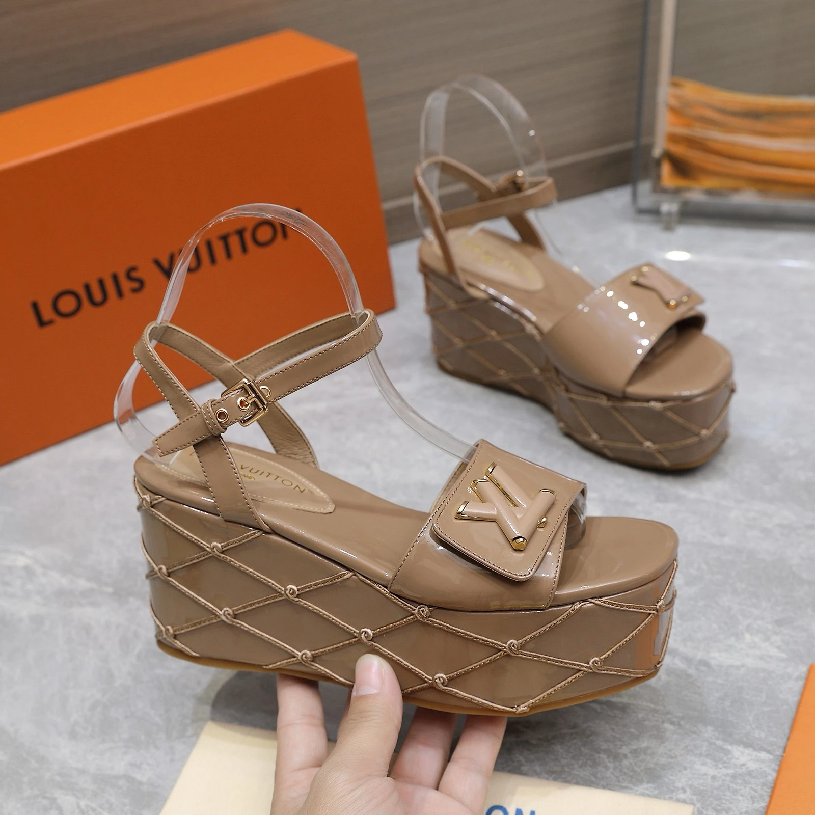 LV's Latest Sky-High Wedge Platform Sandals