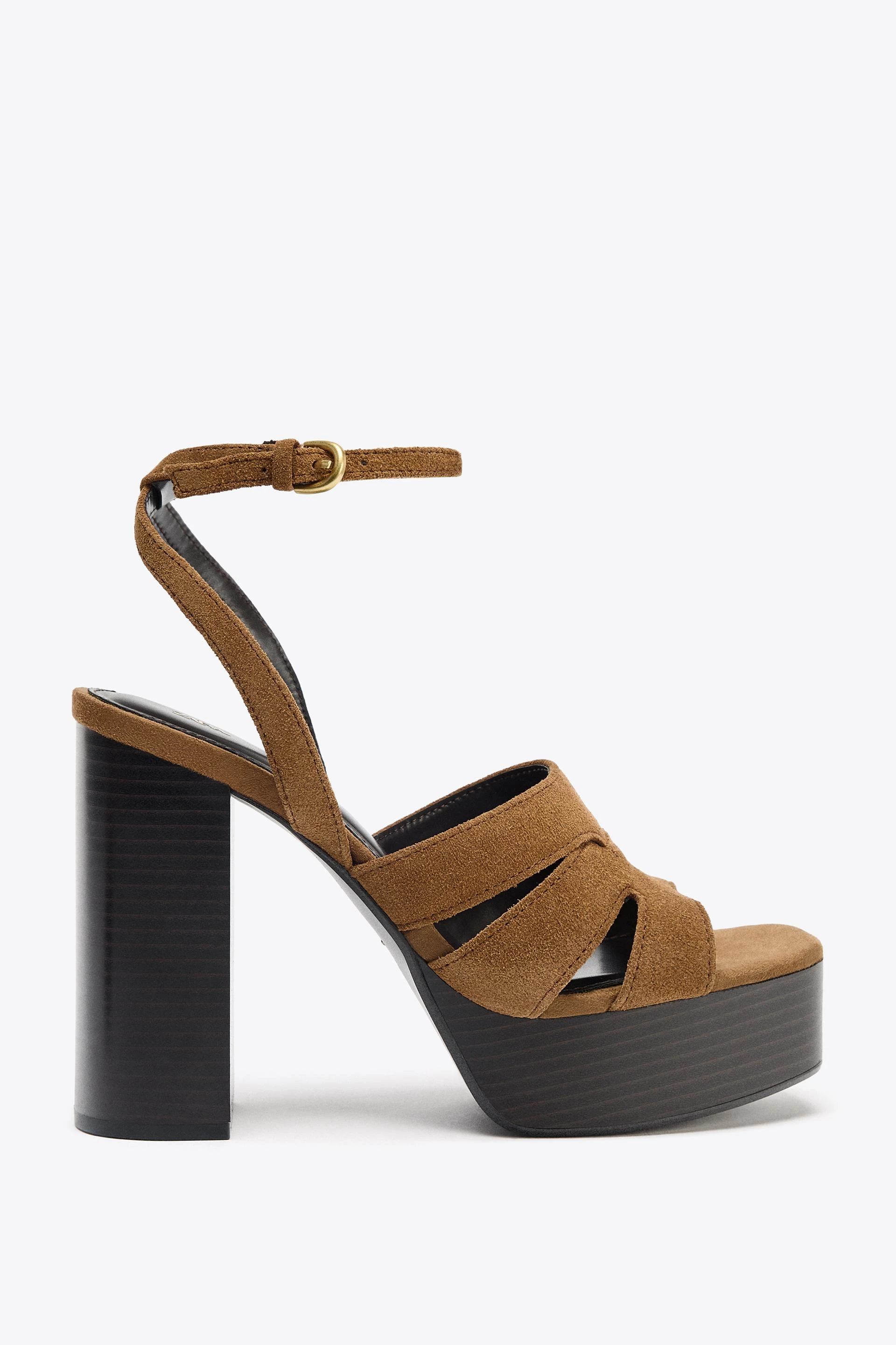 SPLIT LEATHER PLATFORM SANDALS